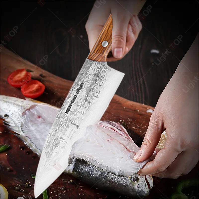 Stainless Steel Japanese Kitchen Knife Fruit Peeler Knife Hand-forged Butcher Knife Wooden Handle Cooking Knife and Accessories