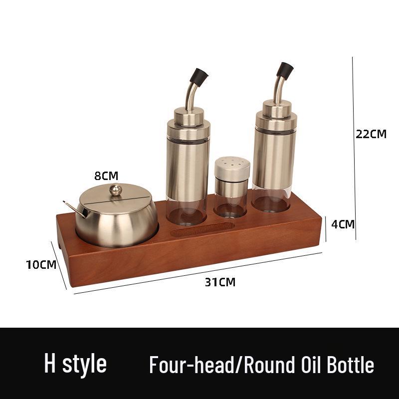 304 Stainless Steel Spice Set: Seasoning Jar, Oil Pot & Salt Shaker with Lid for Home & Restaurant.