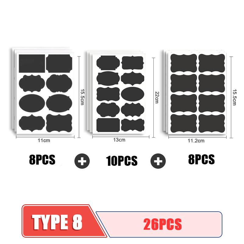 50pcs/sets Jars Labels Erasable Chalkboard Labels Waterproof Spice Sticker Craft Kitchen Blackboard Sticker Bottles Tag With Pen