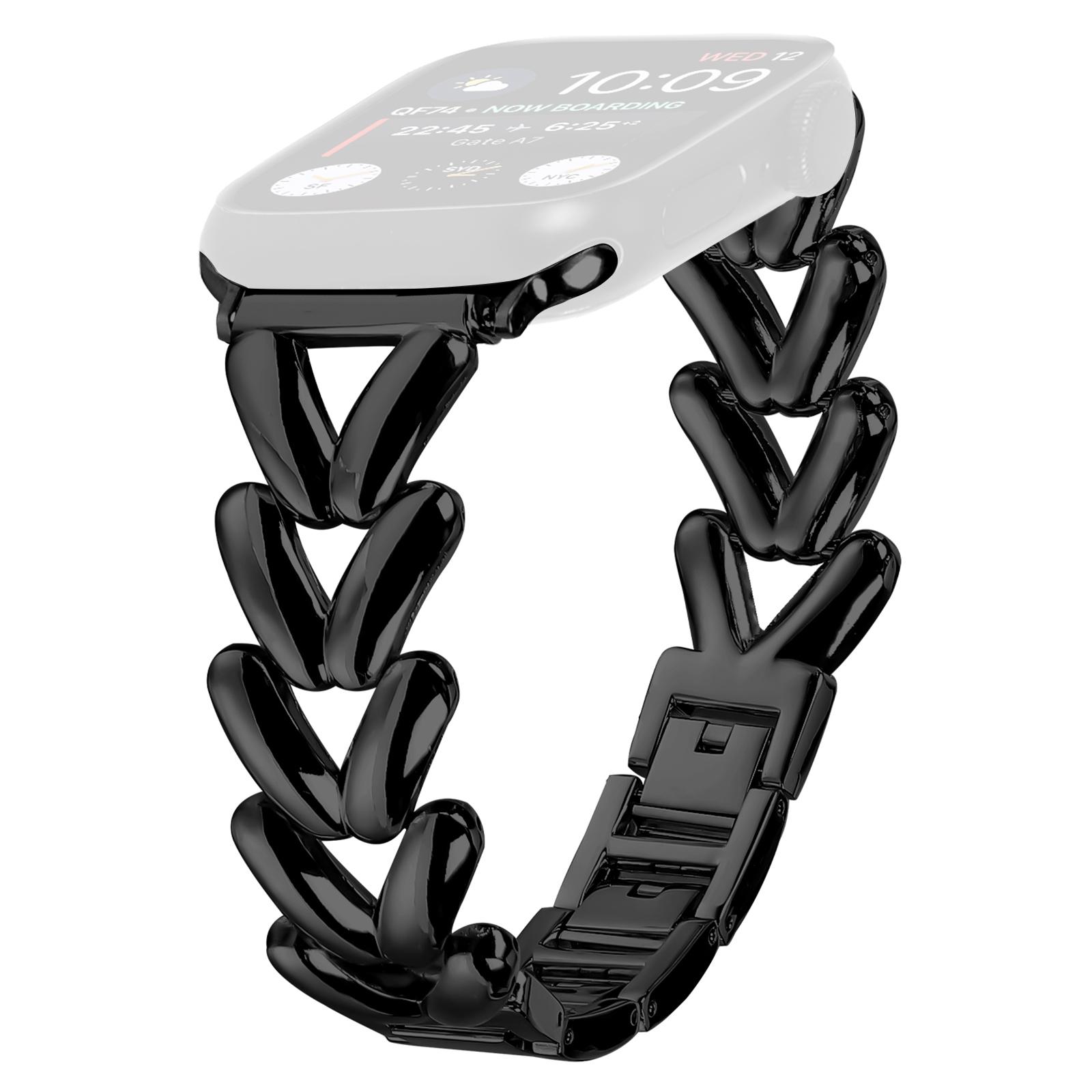 

Ремешок для Apple Watch Series 10 42мм/9 8 7 41мм/SE (2023) SE (2022) SE 6 5 4 40мм/3 2 1 38мм Браслет для часов из цинкового сплава с витым металлом Black