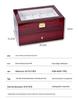 Red Sandalwood Clock & Watch Painted Wooden Box - Double-Layer 2-Position Jewelry & Watch Storage Box