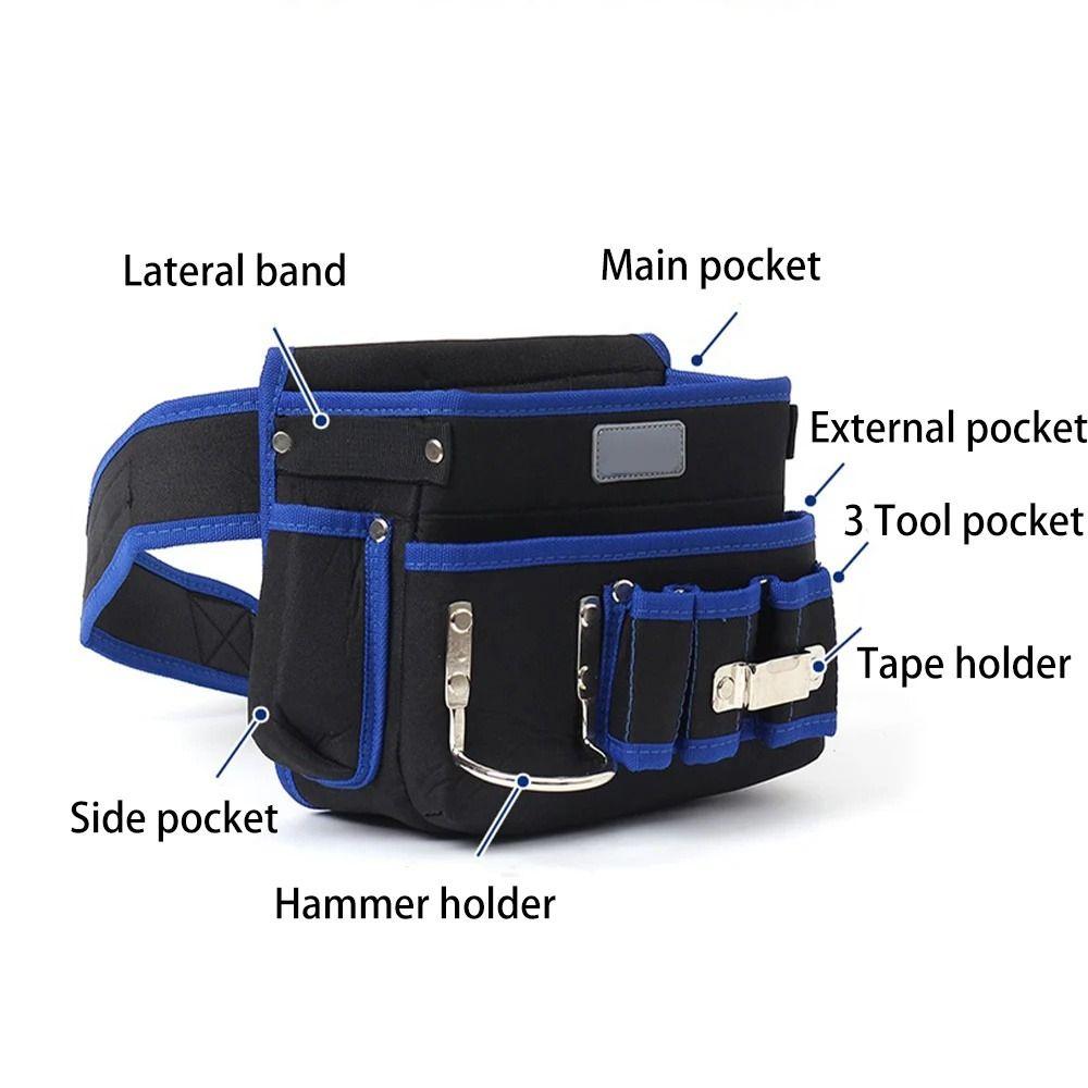 Oxford Cloth Electrician Waist Bag Multi-Pocket Tool Bag Tool Pouch Belt  Maintenance