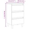 Nightstand with Solid Wood Legs Smoked Oak Finish 40 x 35 x 69 cm