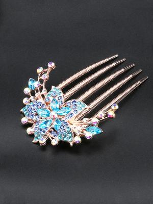 1 Stück Mode Kristall Kopf Blume Haaraufkleber für Frauen Haarschmuck