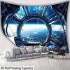 2D Astronaut Raumschiff Wandteppich Futuristischer Weltraumstations-Fensterszene für Raumdekoration