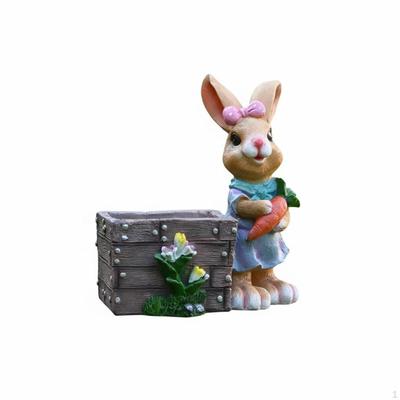 Hare Statue Planter Cute Bunny Flower Pot for Balcony, Patio, Lawn 580012