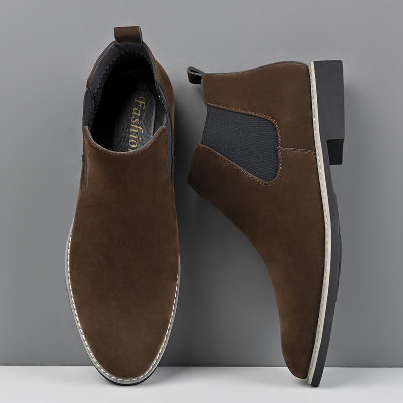 Men’s Chelsea Motorcycle Boots Western Boots Black Brown Boots Casual Street Style Cool Ankle Boots Plus Size