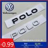 VW 2026 Chaud 3D ABS Chrome Noir Logo Polo Emblème Lettres Badge Autocollant Coffre Arrière de Voiture Pour VW Polo MK7 MK8 GTI AEWTEY 2019-2025 Accessoires Auto