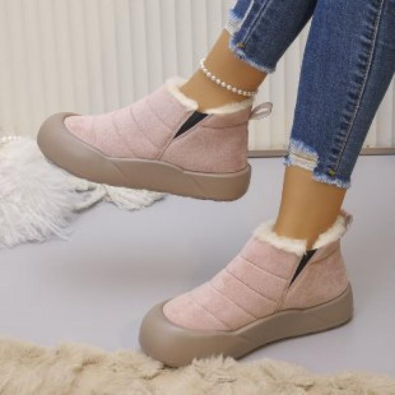 Women's padded plus size winter warm snow boots padded lining waterproof ankle boots non-slip outdoor hiking mountaineering sports boots