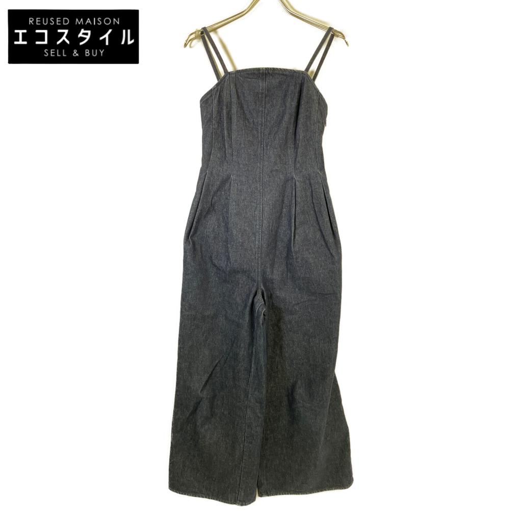 CLANE 12111-7342 Indigo ROUND CUT LOOSE ALL IN ONE Denim Overalls Bottoms O IndigoUsed