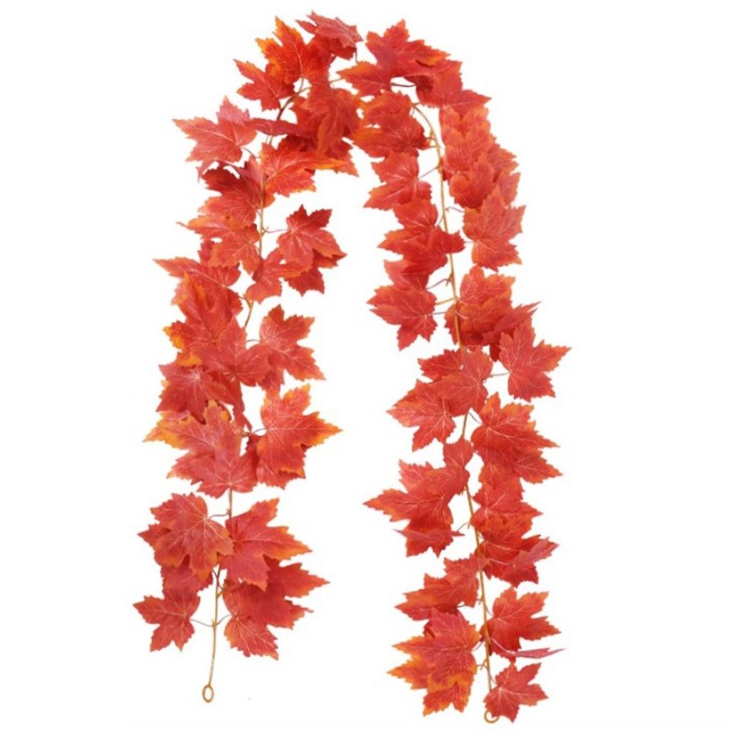 Artificial Fall Maple Leaf Garland Fake Plants Hanging Vines For Home Fireplace Party Garden Halloween Wedding Decor