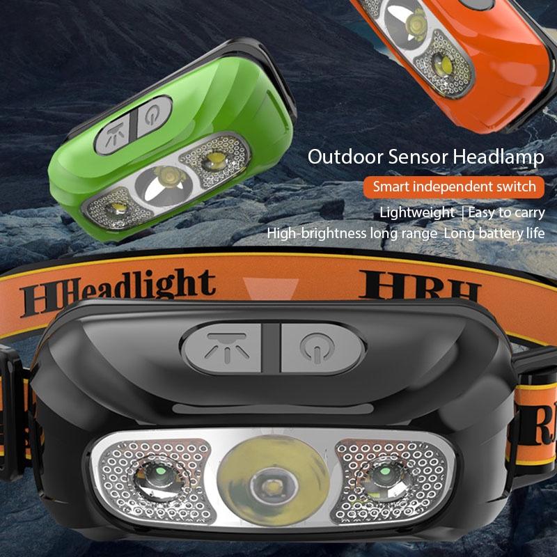 LED Smart Sensor Headlamp USB Rechargeable Headlight Waterproof  Head Flashlight  Torch For Fishing Camping Hiking Running