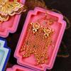 1/12 Doll House Miniature Chinese Style Jewelry Display Box Simulation Vintage Jewel Case Toy Mini Decoration Dollhouse