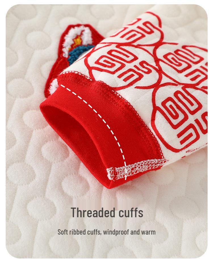 Children's Red Quilted Outfit: New Year & First Birthday Set