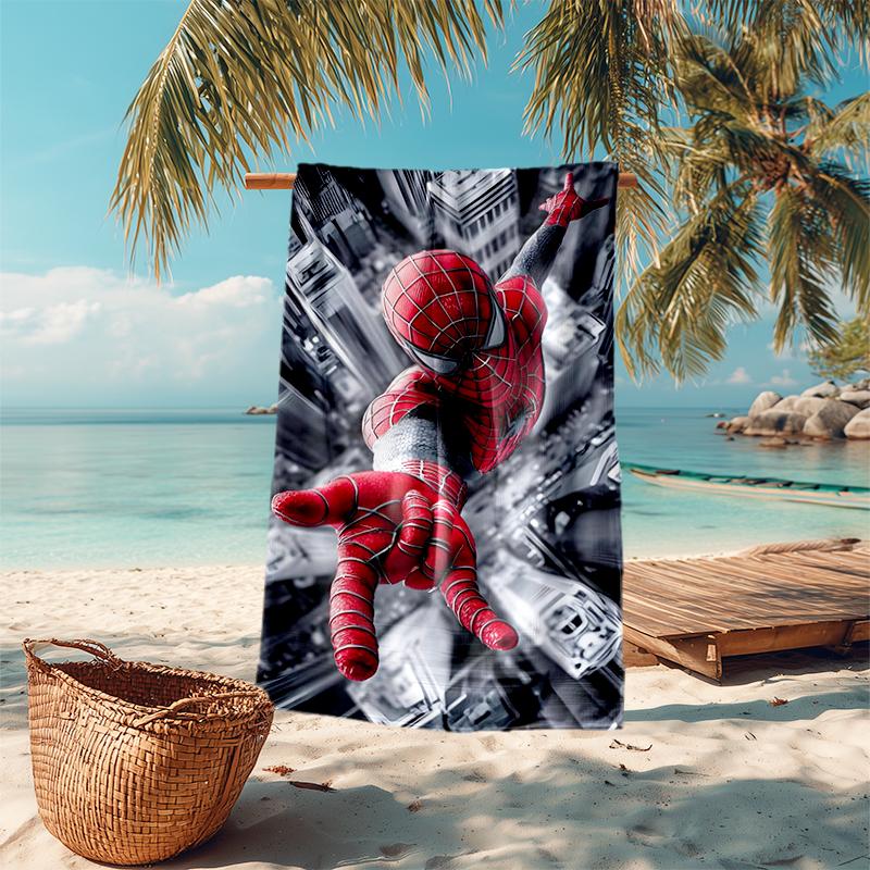 Spider-Man beach towel Outdoor camping Beach towel for vacation swim Outdoor pool Absorbent bath towel