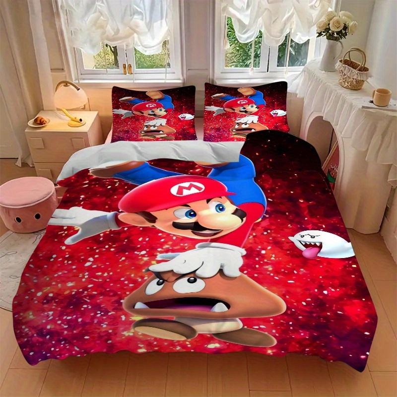 3pcs Mario Bedding Set - Includes Quilt Cover and Pillowcases, Suitable for All Seasons F039