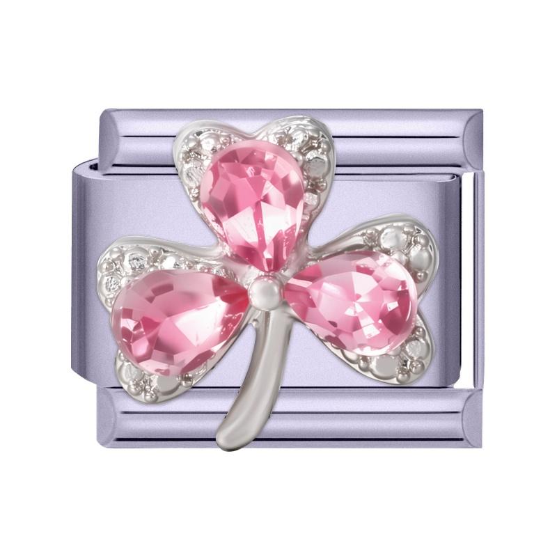 Y2K Zircon Bow Butterfly Heart Moon Pink Purple Blue Italian Charm Links Fit 9MM Stainless Steel Bracelet Women DIY Making Gifts
