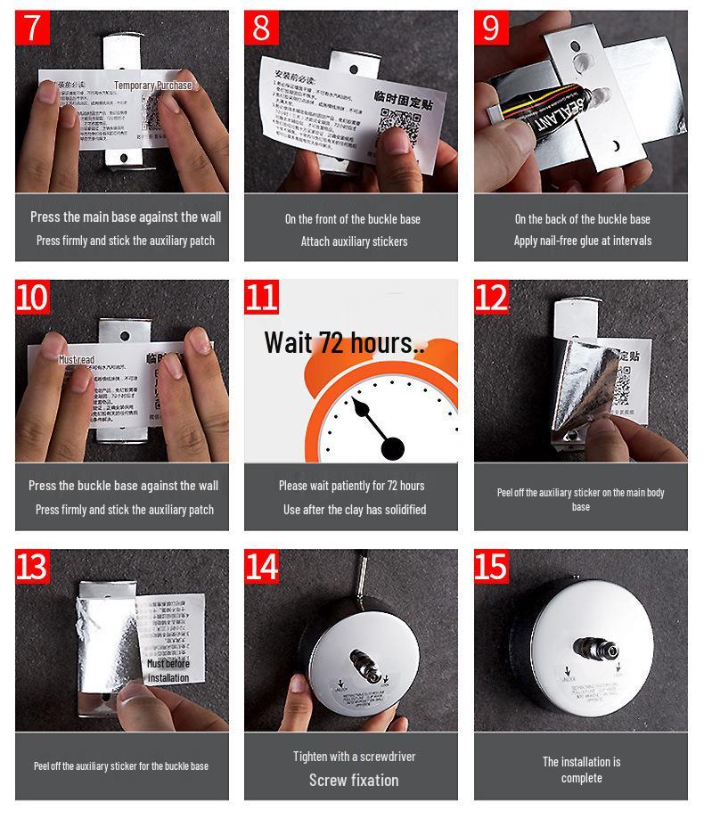 Invisible No-Drill Retractable Clothesline - Indoor/Outdoor, Stainless Steel & Nylon Drying Rope.