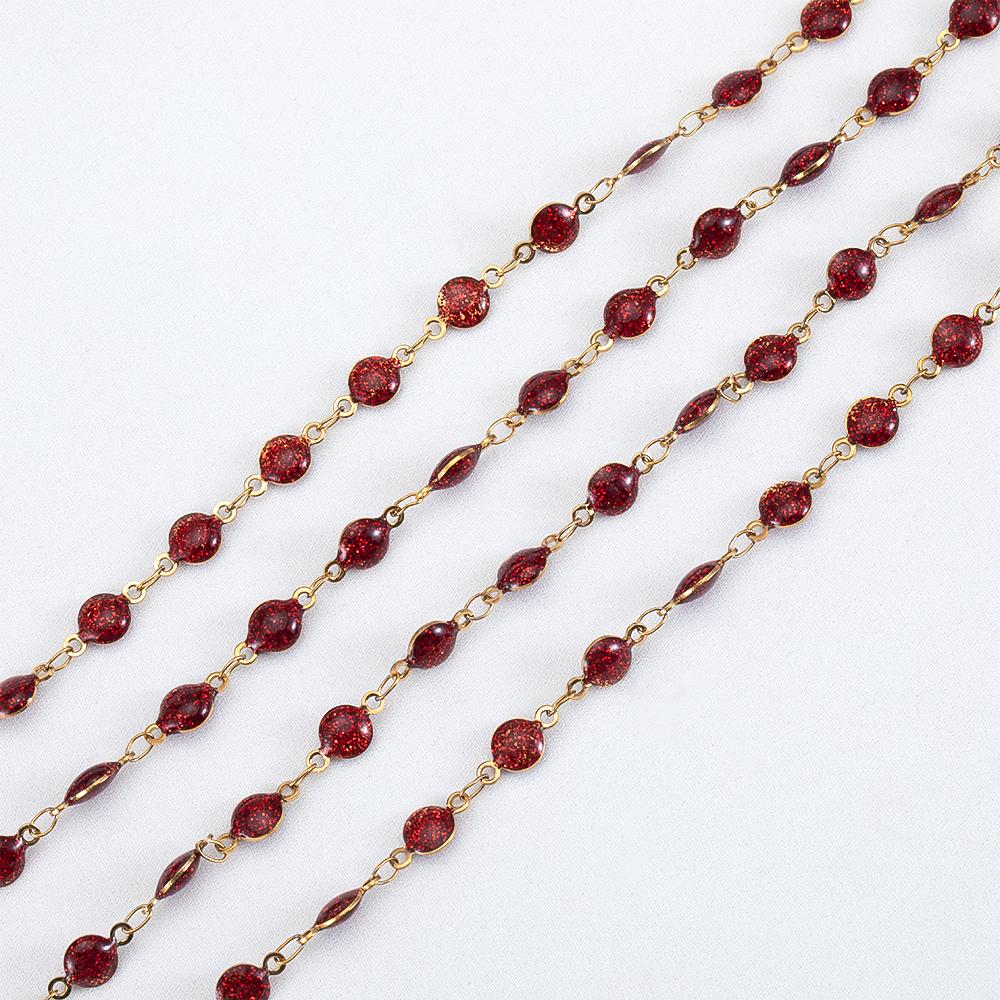 1m Stainless Steel Powdered Chain Jewelry Making Colorful Enamel Chains Bulk for DIY Bracelet Necklace Jewelry Chains Findings