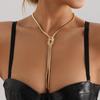 Stylish Textured Metal Knotted Snake Chain Necklace
