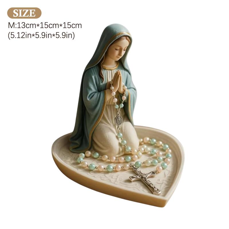 

Тримач для розарію Діви Марії, Елегантна скринька для розарію з молитвою до Богоматері, Релігійний подарунок, Католицький подарунок, Піднос для статуетки Серця Марії та Ісуса