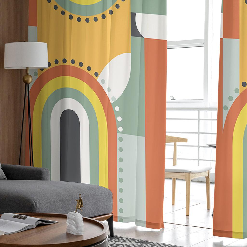 Abstract Medieval Geometry Voile Sheer Curtains For Living Room Window Chiffon Tulle Curtain Kitchen Bedroom Drapes Home Decor