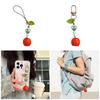 Unique Handmade Tomato Keychain Charm Pendant with Leaf Detail Portable Accessory for Girls Bag Decoration Daily Use