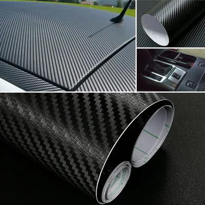 30*127cm Car Stickers and Decals 3D Carbon Fiber Vinyl Wrap Sheet Roll Protective  Film Auto Styling Exterior Accessories