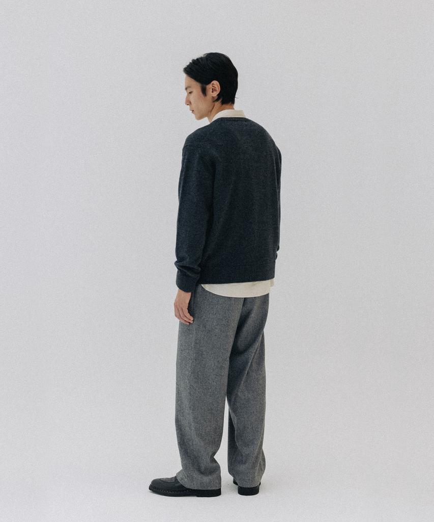 BLANKROOM Herringbone Wool Trousers_Gray