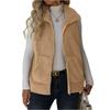 Women's Cardigan Zipper Loose Pocket Jacket Double-sided Plush Vest