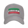 Custom Fashion Unisex Italy Flag Baseball Cap Adult Italian Proud Adjustable Dad Hat Unisex Women Hip Hop Snapback Caps