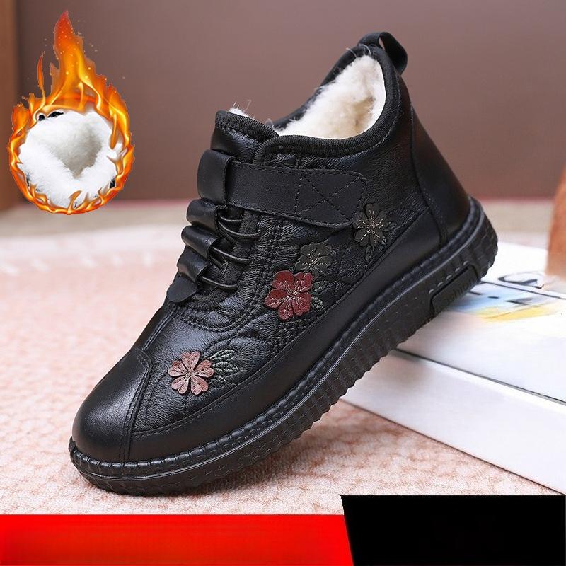 New Women's Cotton Shoes, Soft-soled Anti-slip Shoes, Fleece and Thickened Warm Cotton Boots