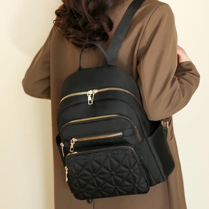 Women's fashion backpack  new luxury design  solid color  versatile basic style  backpack bag woman