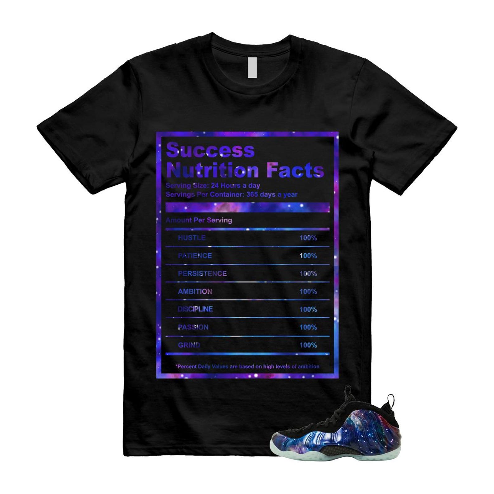 Foamposite Galaxy Obsidian Black Anthracite Air One T Shirt Match SUCC S