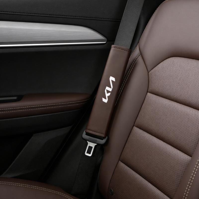Carbon Fiber Leather Car Seat Belt Cover Shoulder Pad Neck Protection for Kia Rio Soul Cerato Soent Sportage Picanto K5 Forte zqdtx40