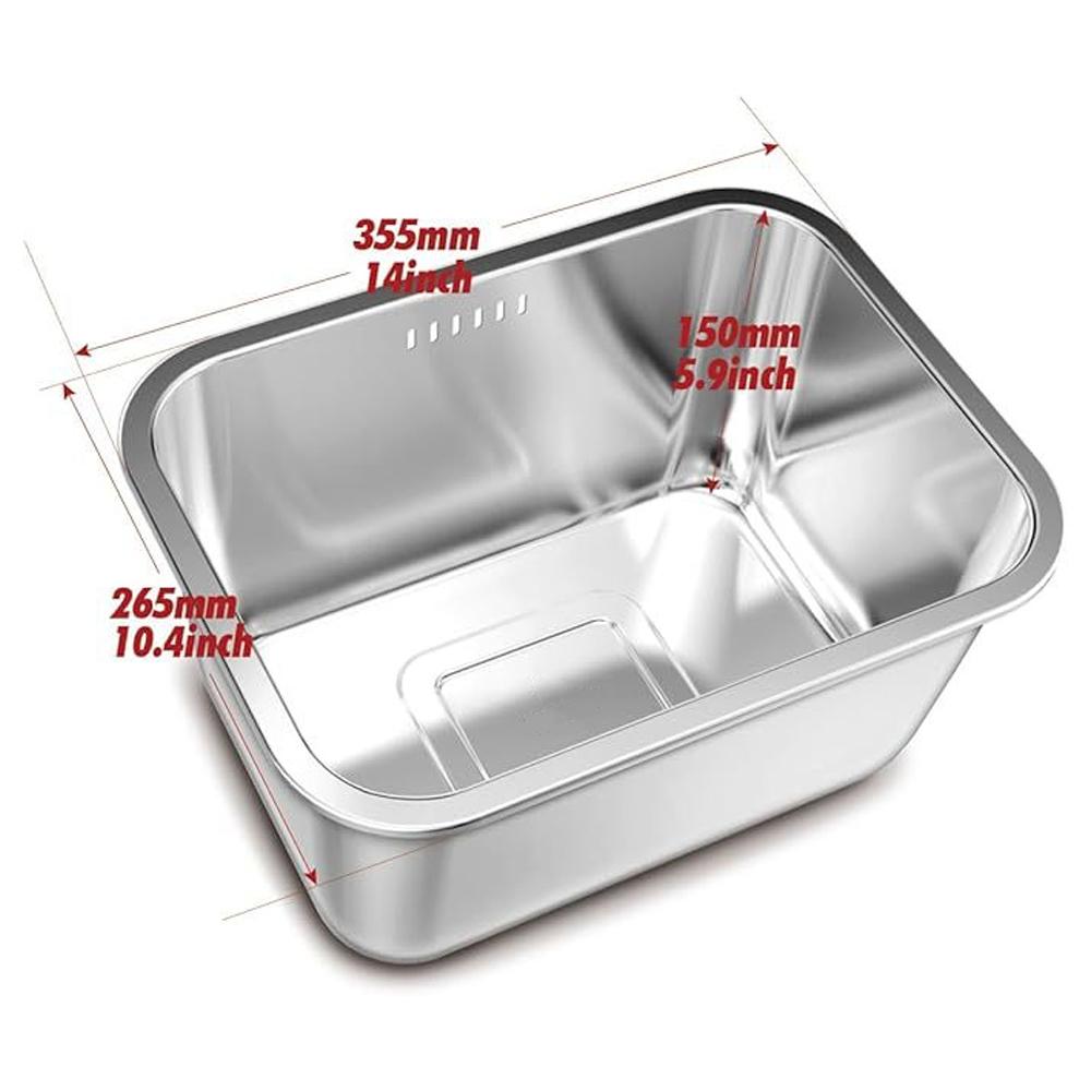 

Portable Washing-up Bowl 10L Large Stainless Steel Dishpan Home Multipurpose Kitchen Sink Bowl Dish Tub Vegetable Washing Basin