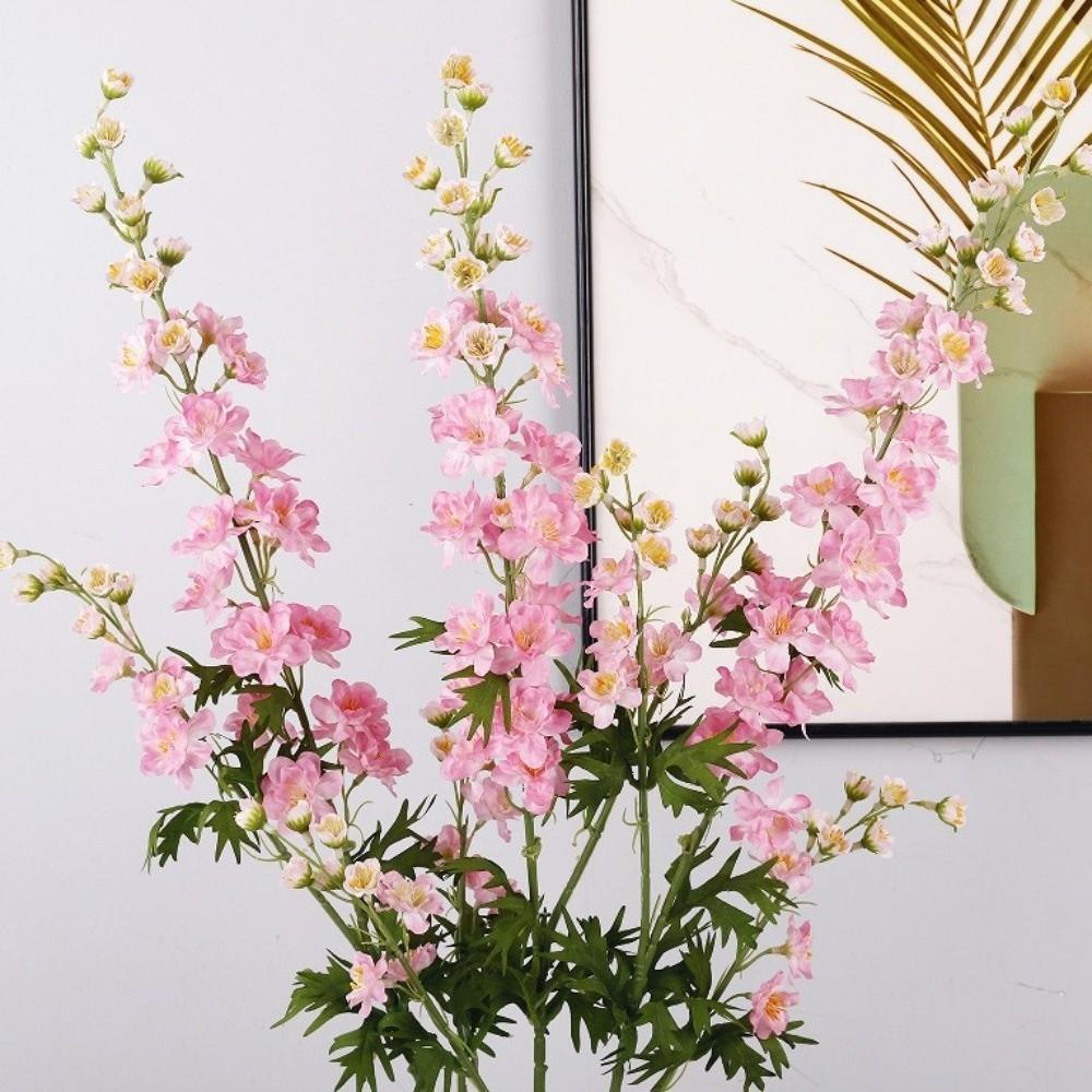 Green Leaves Artificial Larkspur Flower Real Touch Fake Flower  Teacher's Day