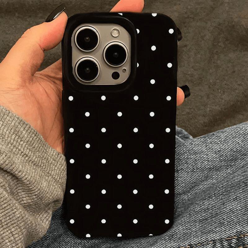 Minimalistische weiße Punkt-Softcase für iPhone 13, 14, 15, 16PRO, 17PRO
