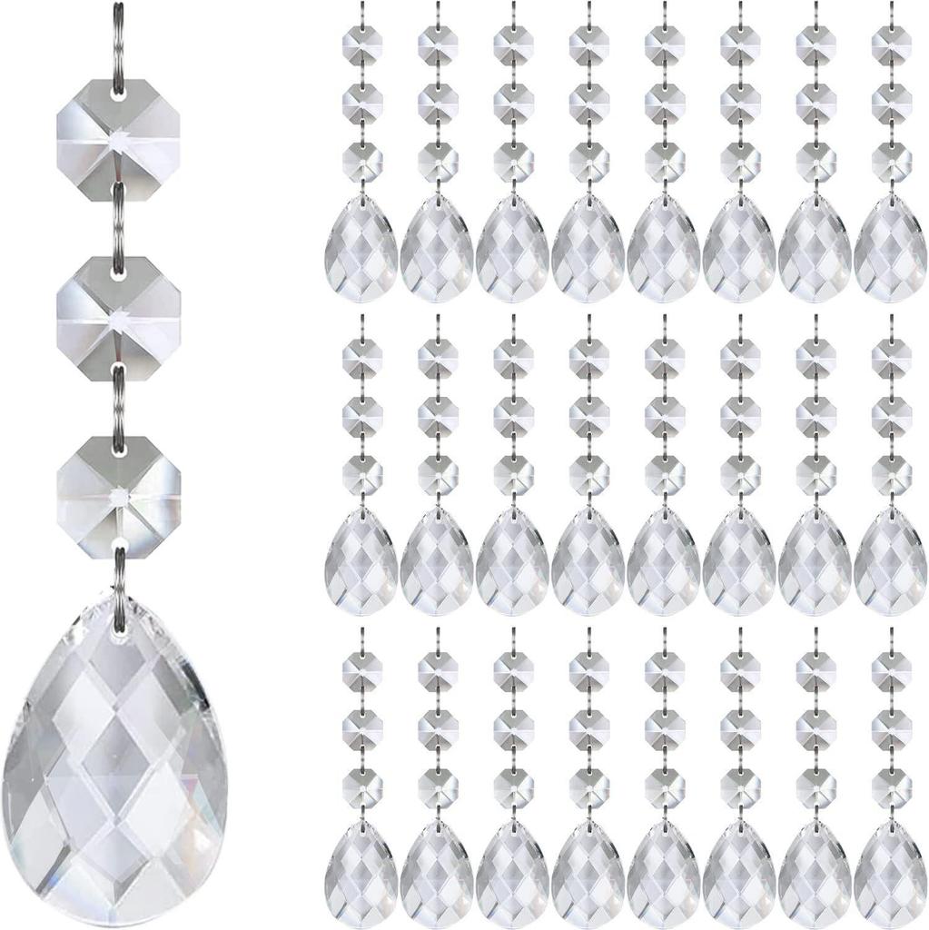 30-Piece DIY Acrylic Crystal Snowflake Ornaments for Christmas Trees and Weddings