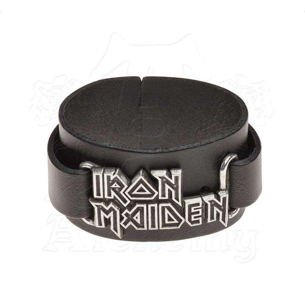 Iron Maiden Unisex Adult Logo Leather Wristband