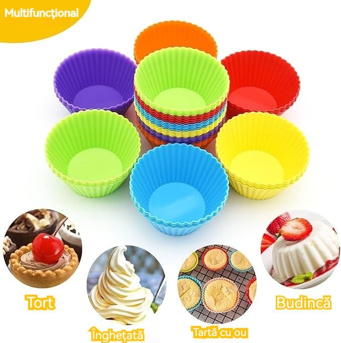 24 Pack Reusable Silicone Cake Molds Non-Stick Baking Cups, Kengege® Multicolor Mini Soap Mold, 7x4.3x3.5cm