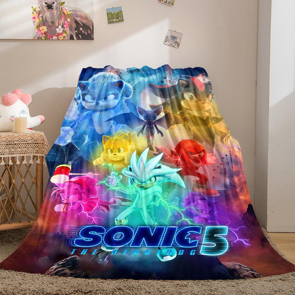 Sonic Luxury Flannel Lightweight Blanket Home Decor Sofa Bed Travel Cover Family Gift LXRa50