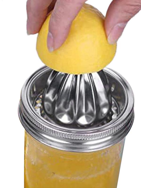 Spremiagrumi Manuale Portatile in Acciaio Inossidabile per Limoni e Arance, Spremiagrumi Manuale, Spremiagrumi per Agrumi Riutilizzabile per Vaso a Bocca Larga