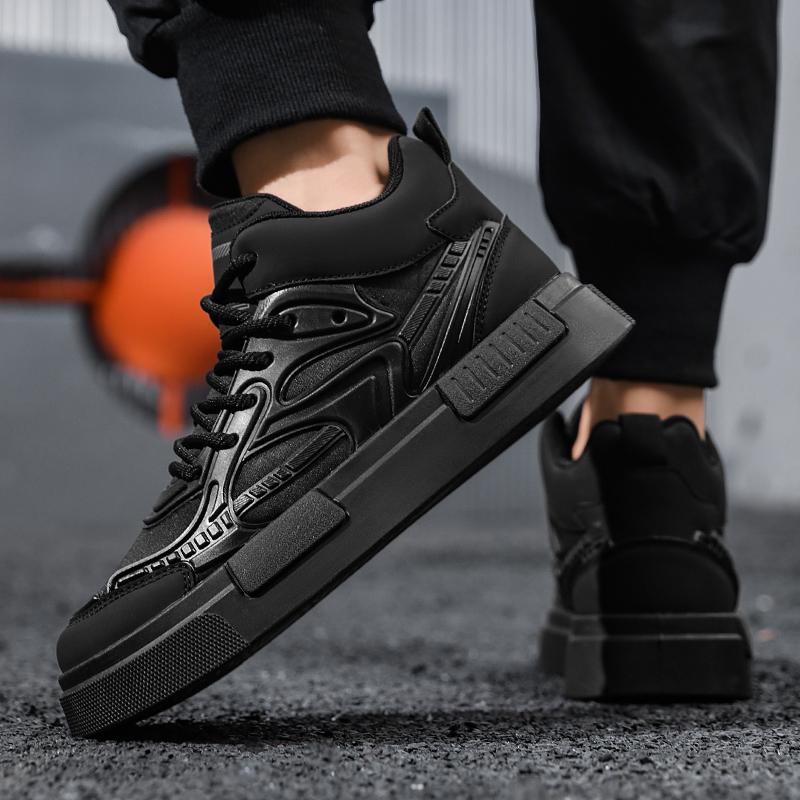 Męskie Czarne Buty do Koszykówki Codzienne Buty Skateboardowe Beżowe Wysokie Trampki do Biegania dla Studentów Duże Rozmiary