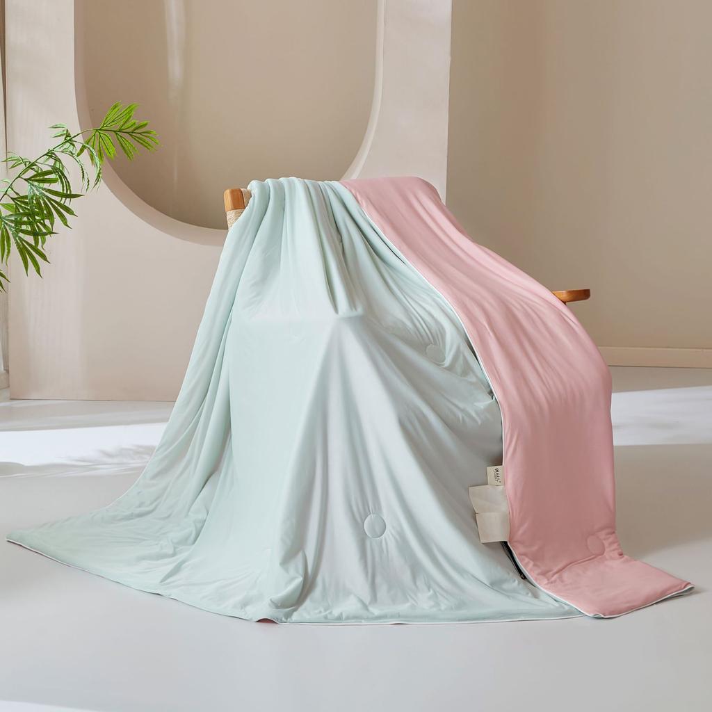 Cooling Silky Summer Blanket Lightweight Breathable for Single Double Bed Ac Machine Washable Adults Kids