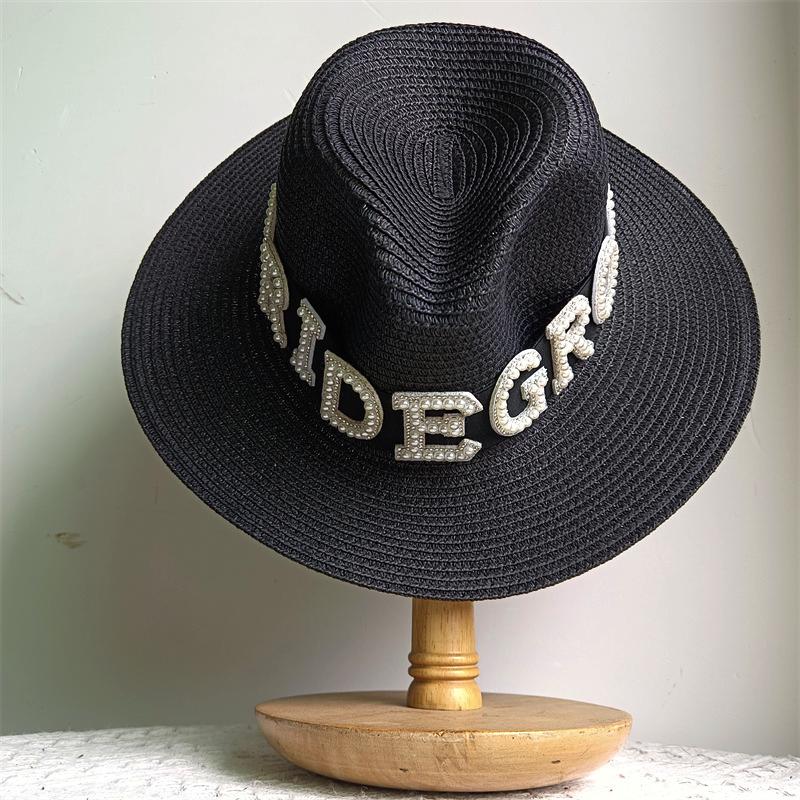 Bridal Malan Flower Style Cowboy Hat All Kinds of Hats for All Seasons Summer Beach Hat Elegant Cowboy Hat Pearl Accessories