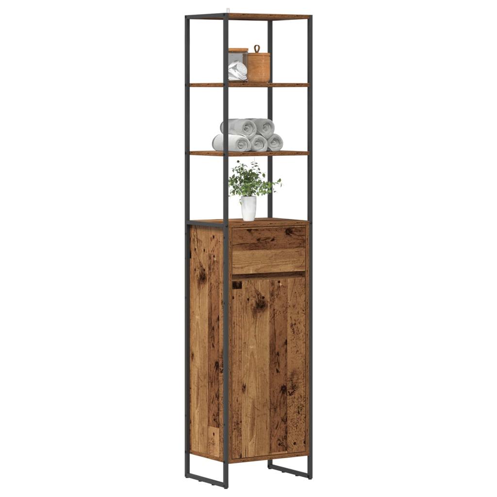 Bathroom Cabinet Reclaimed Wood Look 40 x 30 x 180 cm Engineered Wood
