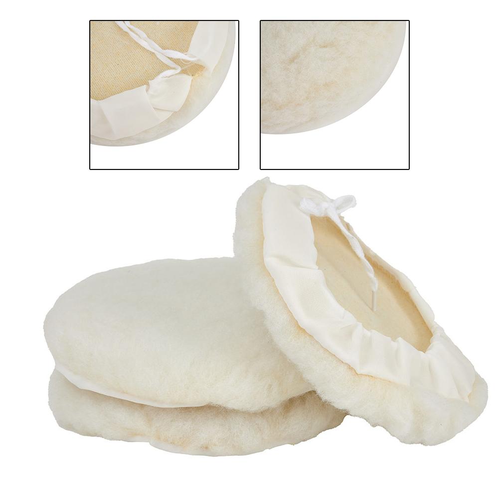 3Pcs Lambs Wool Buffing Pads Set 7inch for Car and Aerospace Polishing with Wool Fibers for Consistent Polishing Results