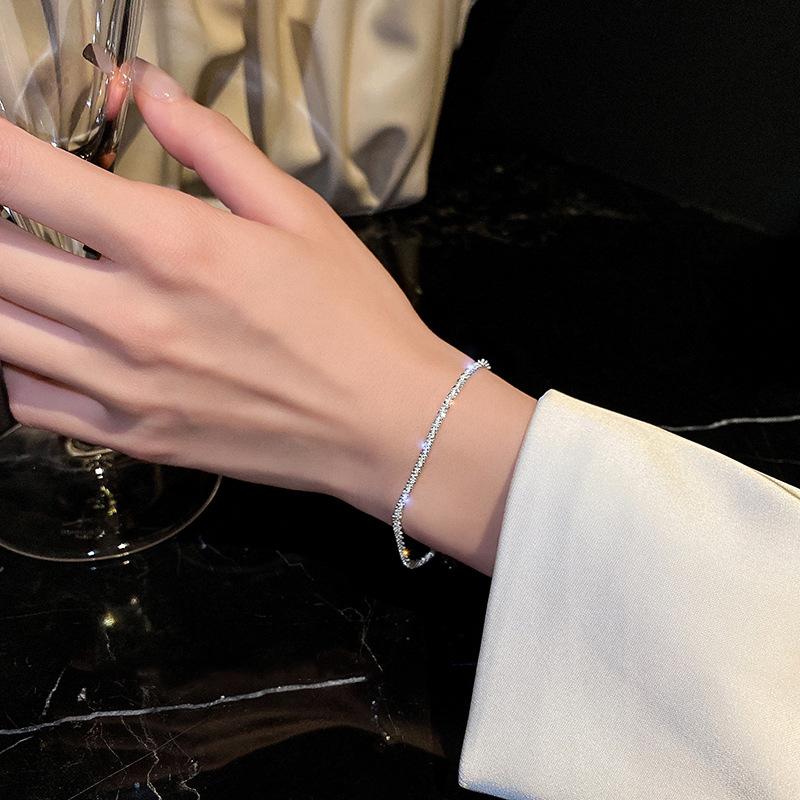 Sparkling Anklet Summer Temperament Light Luxury Niche Design Sparkle Starry Beach Anklet Bracelet Necklace Jewelry Gift