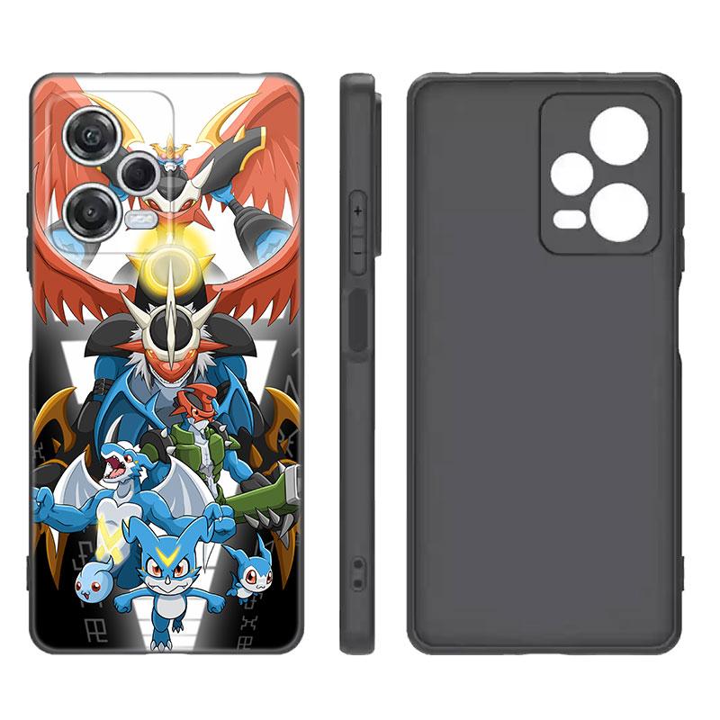 Digital Monster Digimon Black Silicone Phone Case For Xiaomi Redmi Note 9 10 11 11S 11T 12 13 Pro 5G Plus 9S 10S 12S